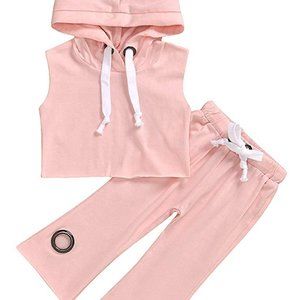 NEW VILOVE‎ PINK TODDLER BABY GIRL 2 PIECE SET 12 MONTHS - HOODIE & PANTS